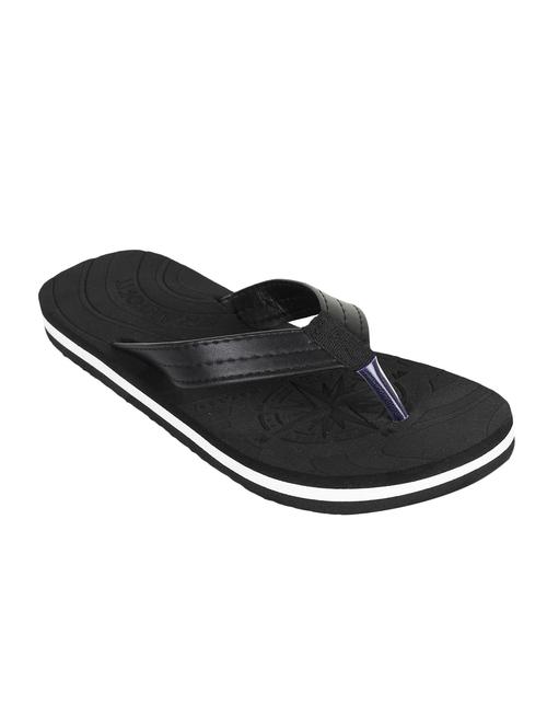 frantofit black leatherette toe separator flip flops - 16499861 - Standard Image - 1