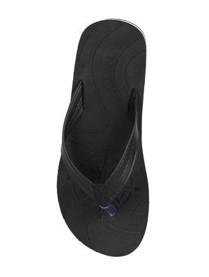 frantofit black leatherette toe separator flip flops - 16499861 - Standard Image - 3