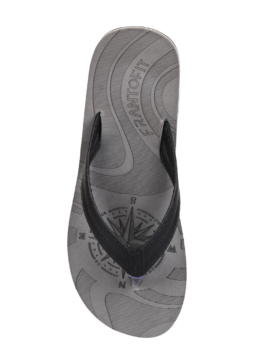frantofit grey leatherette toe separator flip flops - 16499862 - Zoom Image - 3