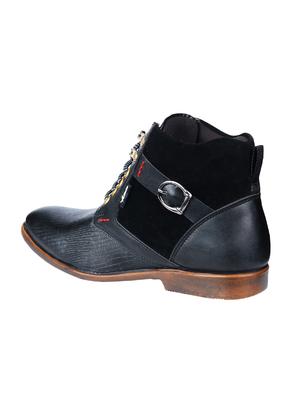 vellinto black leatherette high ankle boots - 16500202 - Standard Image - 3