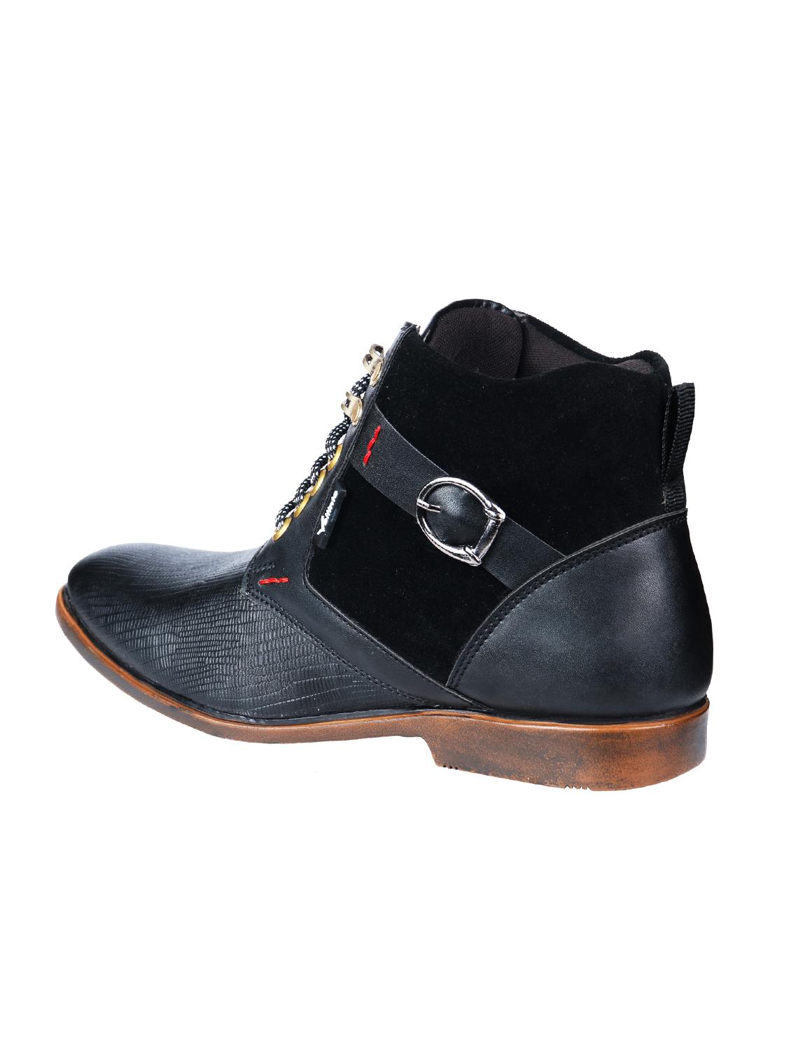 vellinto black leatherette high ankle boots - 16500202 - Zoom Image - 3