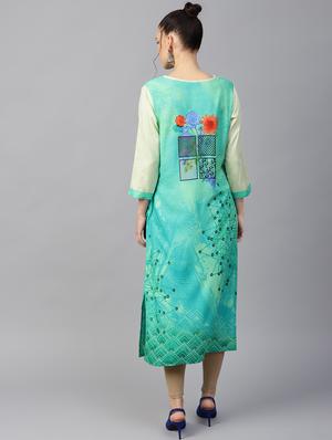 digital printed straight kurta - 16501152 - Standard Image - 3