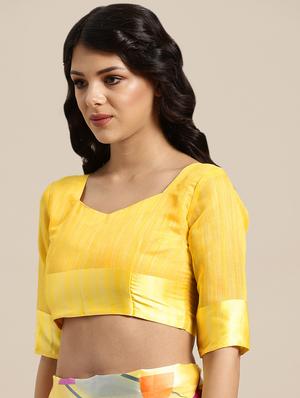 geometric printed saree with blouse - 16501283 - Standard Image - 3