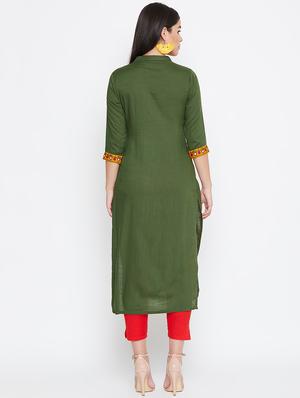 embroidered straight kurta - 16502283 - Standard Image - 3