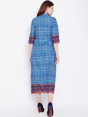 printed a-line kurta - 16502288 - Standard Image - 3