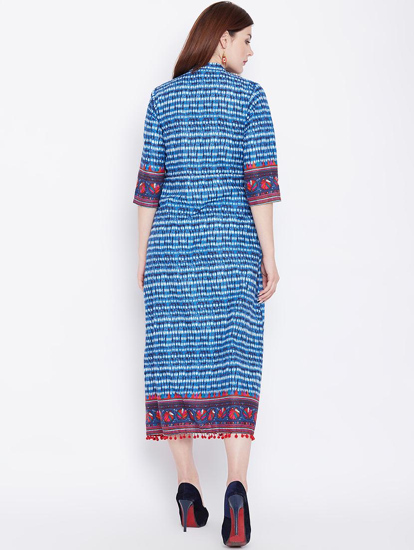 printed a-line kurta - 16502288 - Zoom Image - 3