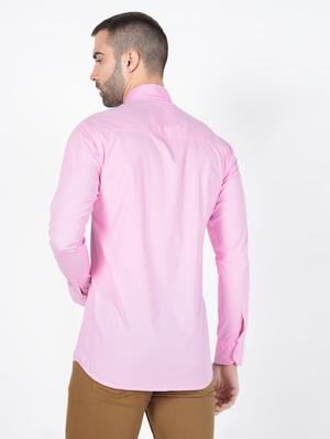 pink solid casual shirt - 16502321 - Standard Image - 3