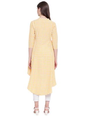 concealed placket gingham high low tunic - 16503939 - Standard Image - 3