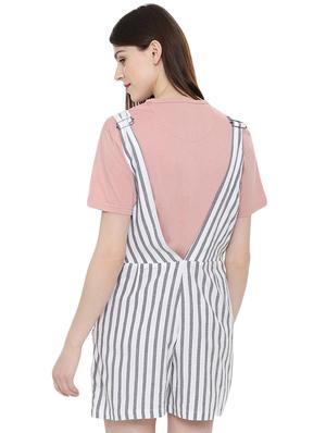 pocket detail striped dungaree jumpsuit - 16504063 - Standard Image - 3