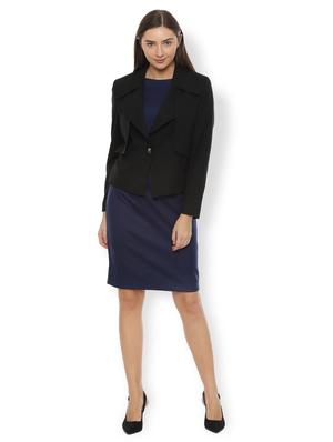 lapel neck solid blazer - 16504149 - Standard Image - 3