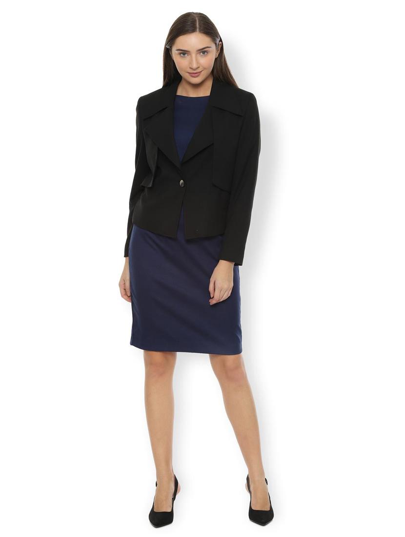 lapel neck solid blazer - 16504149 - Zoom Image - 3