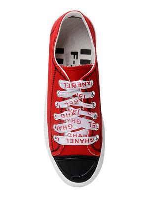 red lace-up sneakers - 16504930 - Standard Image - 3