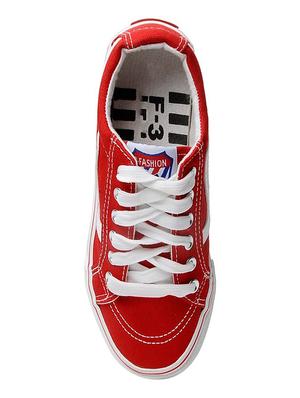 red lace-up sneakers - 16504931 - Standard Image - 3