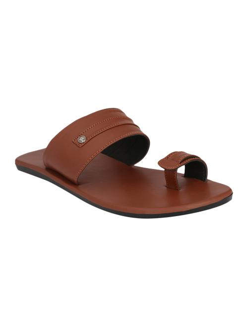 big fox tan leatherette slip on slippers - 16505518 - Standard Image - 1