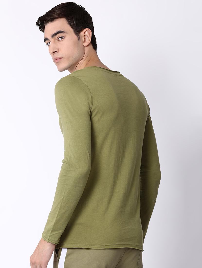 olive green solid t-shirt - 16505609 - Zoom Image - 3