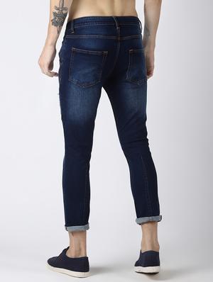 blue light washed ripped denim jeans - 16505807 - Standard Image - 3