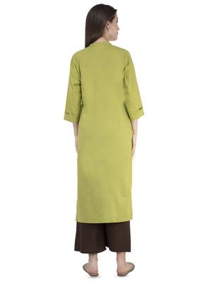 solid straight kurta - 16506223 - Standard Image - 3