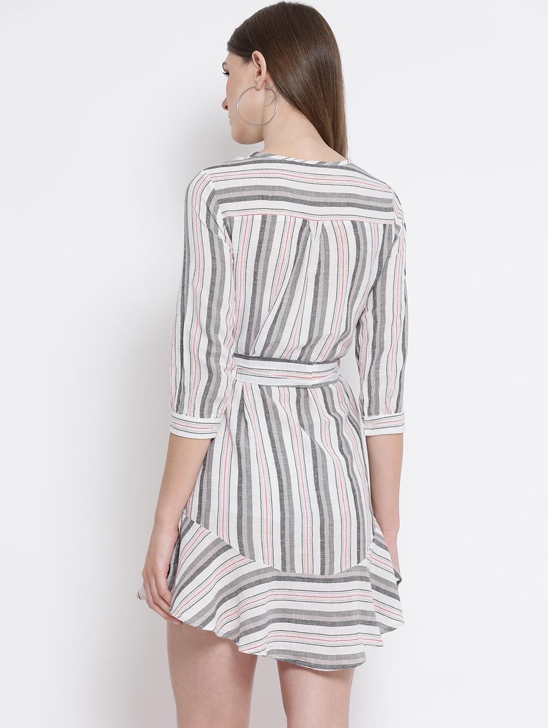 tie knot striped a-line dress - 16506756 - Zoom Image - 3