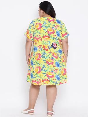 v neck pocket detail floral a-line dress - 16506784 - Standard Image - 3