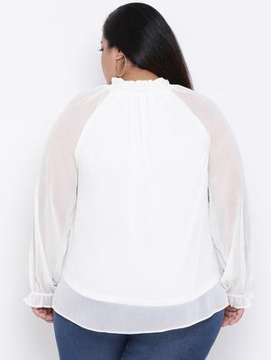 tie knot frill trim plus top - 16506808 - Standard Image - 3