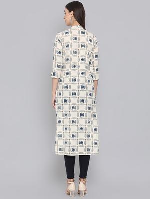 printed straight kurta - 16506827 - Standard Image - 3