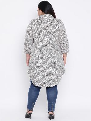 concealed placket curved hem plus tunic - 16506852 - Standard Image - 3