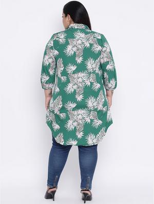 concealed placket curved hem plus shirt - 16506853 - Standard Image - 3