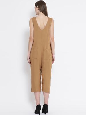 v-neck button detail jumpsuit - 16506879 - Standard Image - 3
