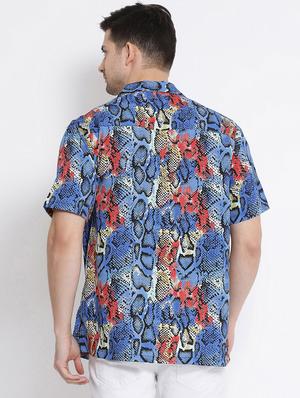 blue printed casual shirt - 16507023 - Standard Image - 3