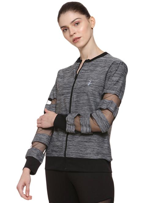 contrast mesh detail jacket - 16507499 - Standard Image - 1
