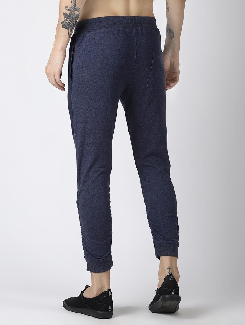navy blue solid full length track pant - 16507505 - Zoom Image - 3