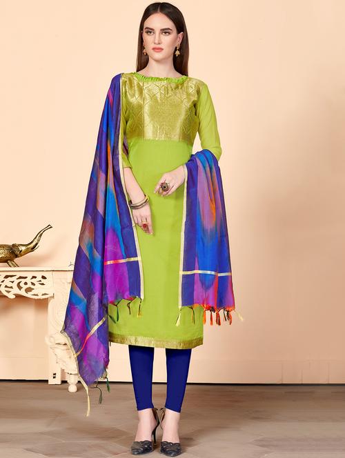 zari work unstitched suit - 16507531 - Standard Image - 1