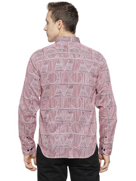 red printed casual shirt - 16508630 - Zoom Image - 3