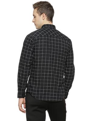 black checkered casual shirt - 16508646 - Standard Image - 3