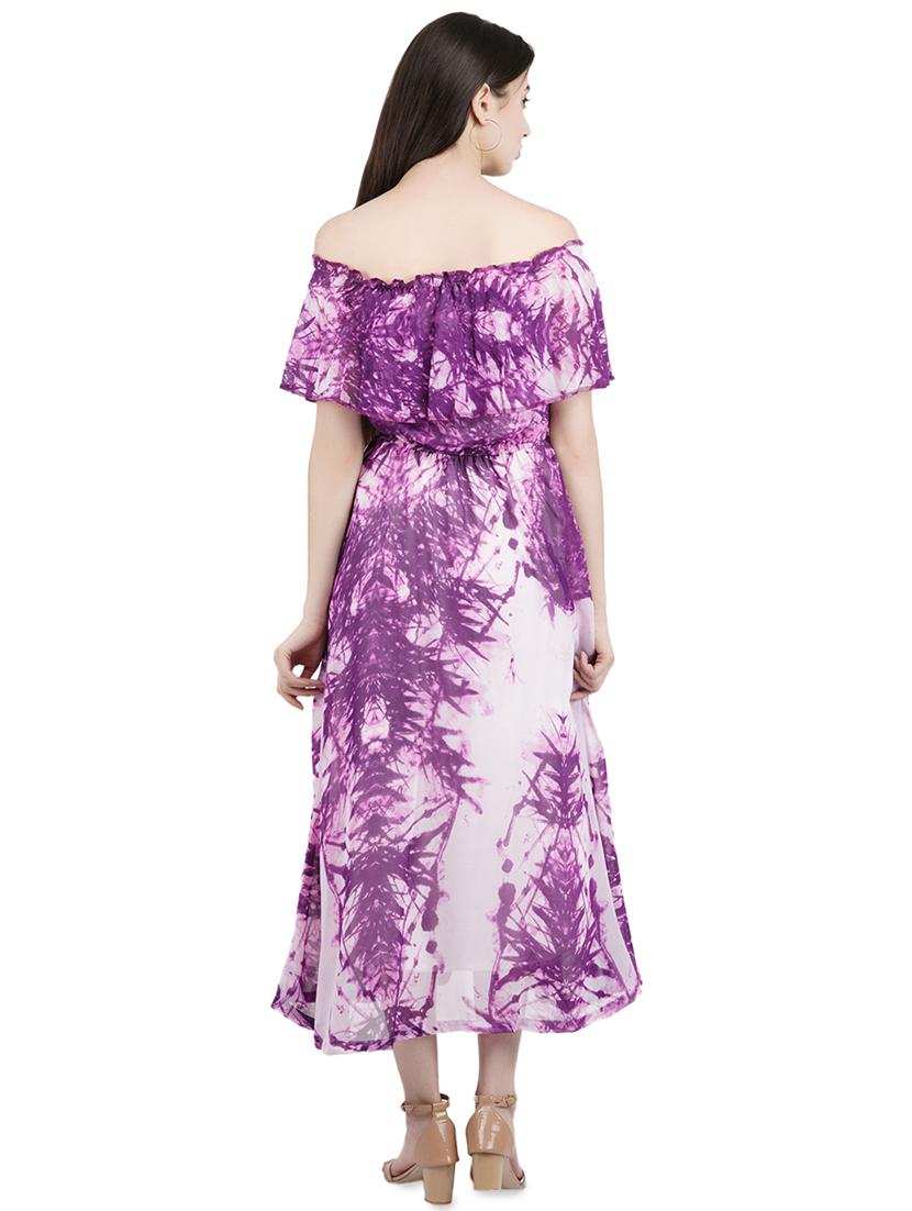 off shoulder cape sleeved a-line dress - 16508845 - Zoom Image - 3