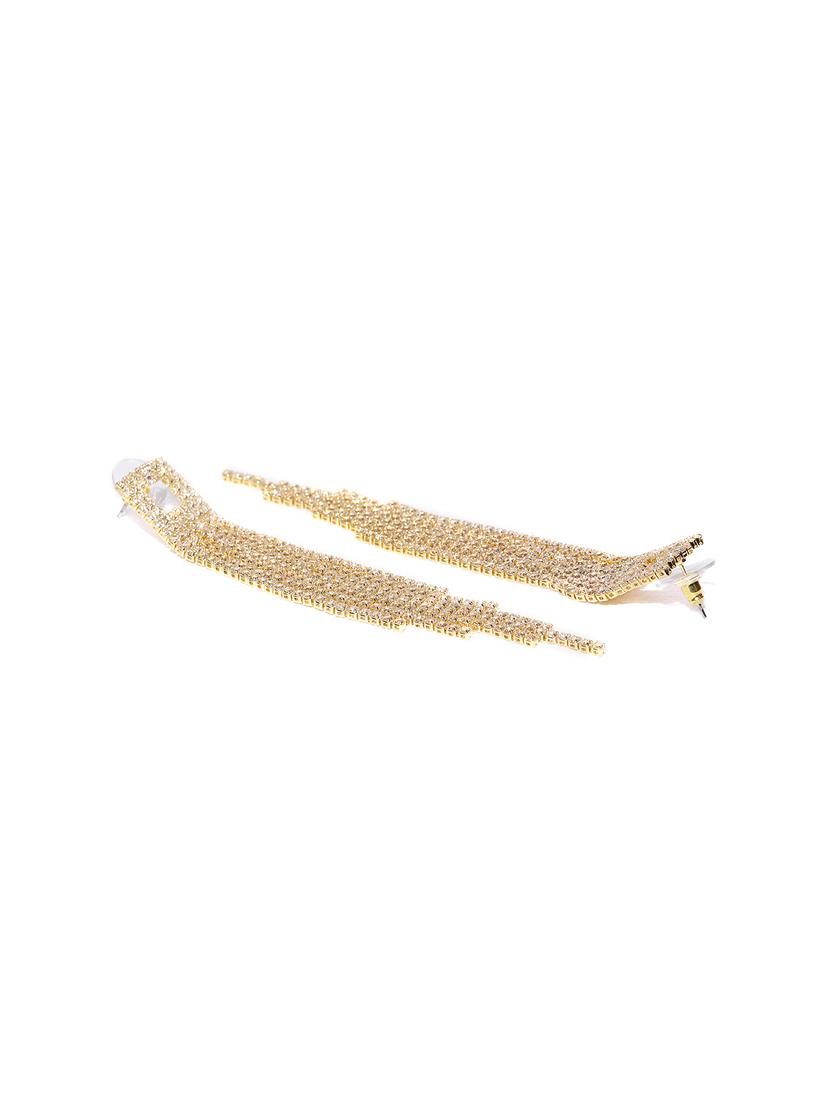 gold brass drop earring - 16509192 - Zoom Image - 3