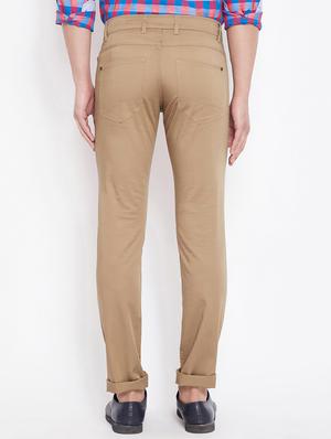 beige solid chinos - 16509360 - Standard Image - 3
