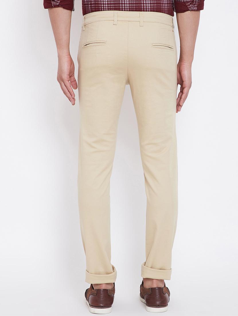 beige solid chinos - 16509400 - Zoom Image - 3