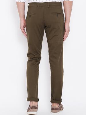 brown solid chinos - 16509416 - Standard Image - 3
