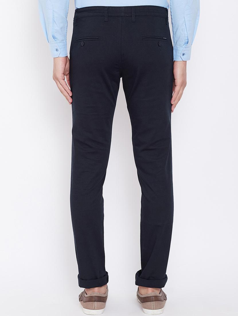 navy blue solid chinos - 16509417 - Zoom Image - 3