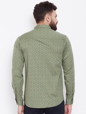 green printed casual shirt - 16509437 - Standard Image - 3
