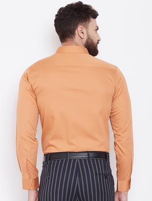 orange self design formal shirt - 16509447 - Standard Image - 3
