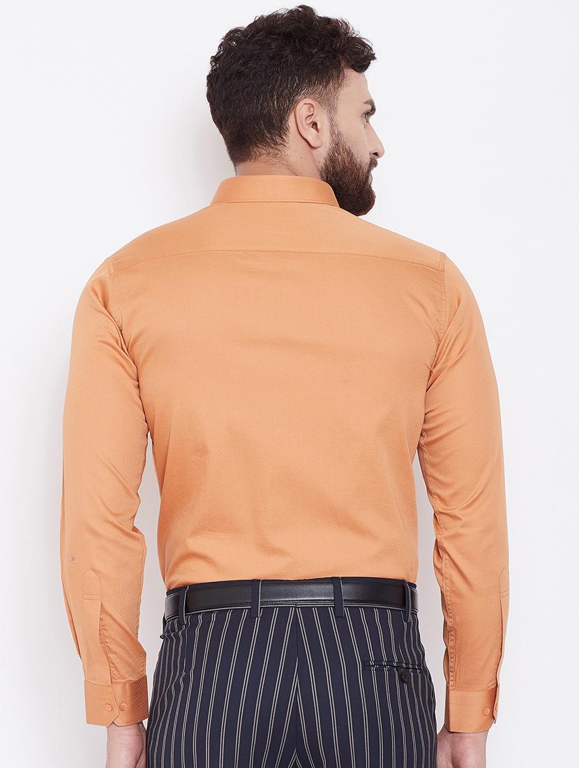 orange self design formal shirt - 16509447 - Zoom Image - 3