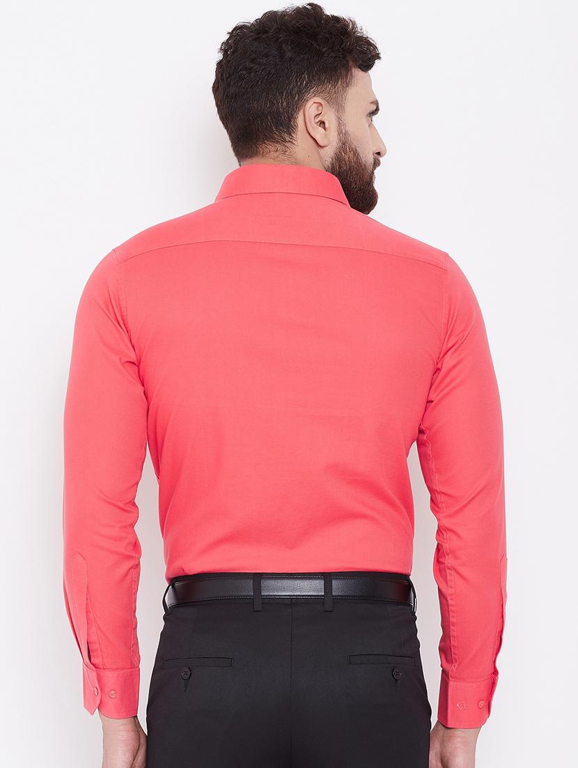 red solid formal shirt - 16509450 - Zoom Image - 3