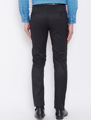 black solid flat front formal trouser - 16509466 - Standard Image - 3