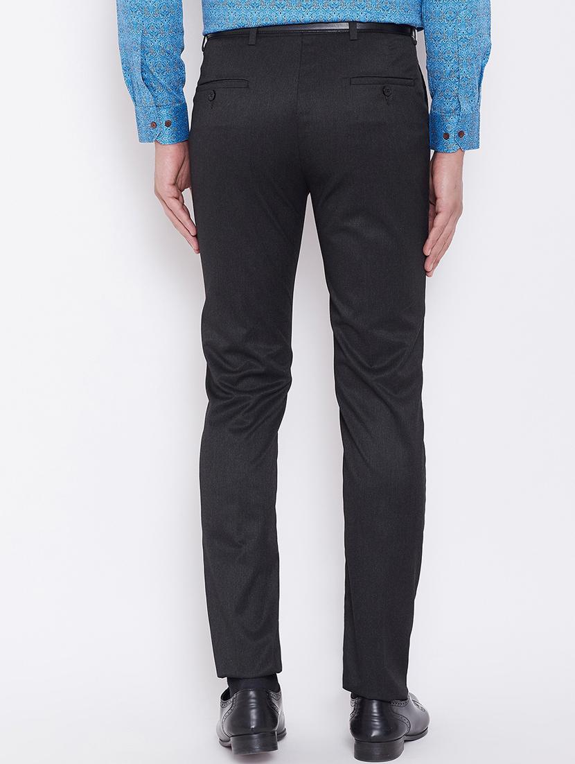 black solid flat front formal trouser - 16509466 - Zoom Image - 3