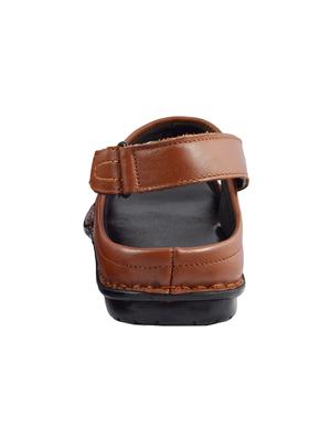brown leather back strap sandals - 16510411 - Standard Image - 3