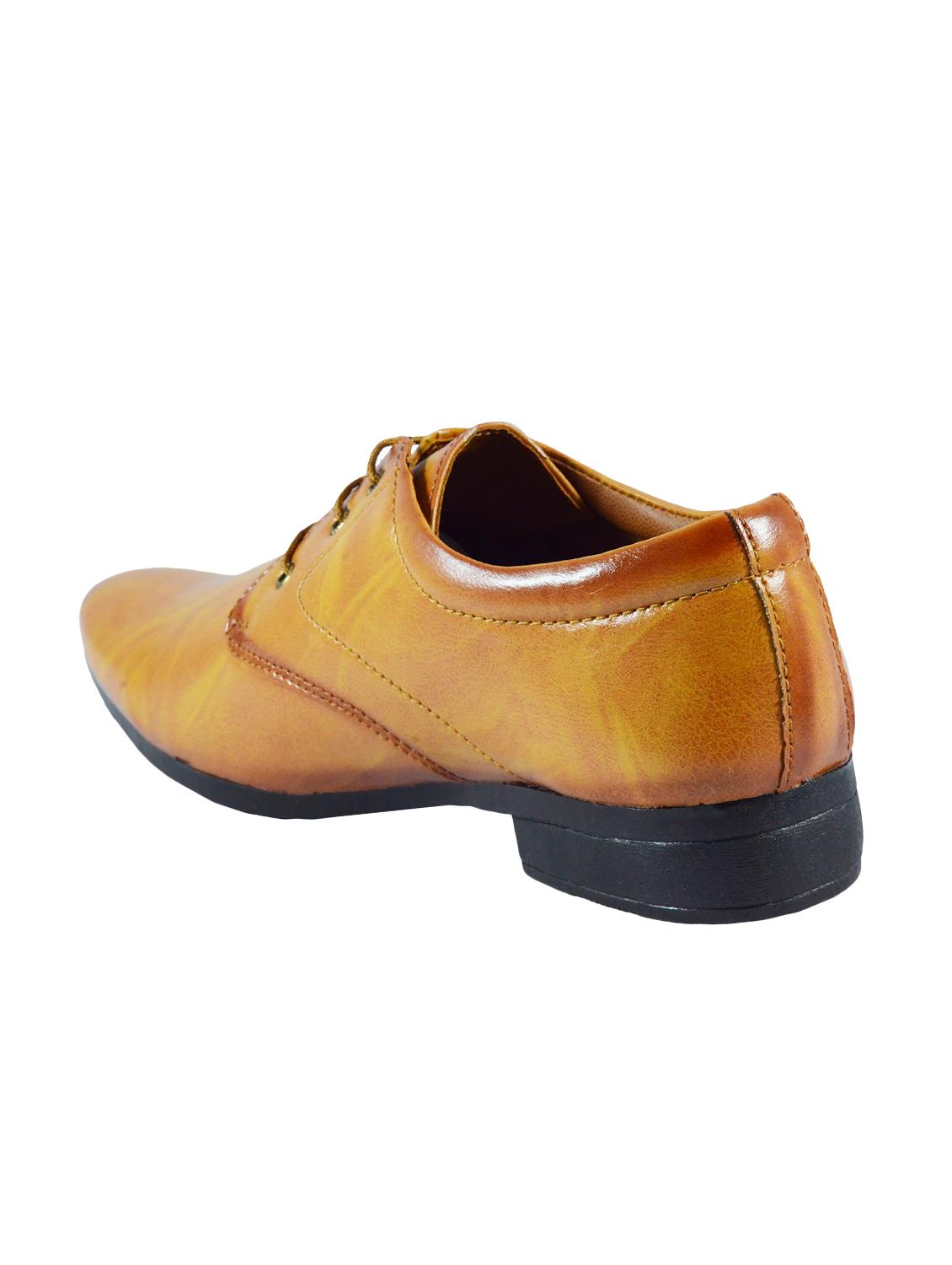 tan leatherette lace-up derbys - 16510417 - Zoom Image - 3