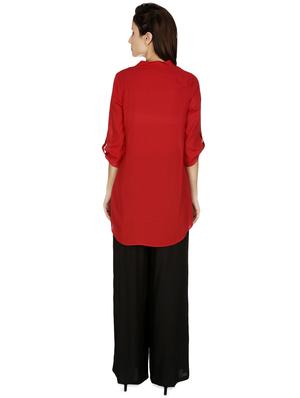 mandarin neck lace detail tunic - 16510495 - Standard Image - 3