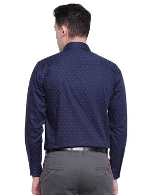 navy blue printed formal shirt - 16511353 - Standard Image - 3